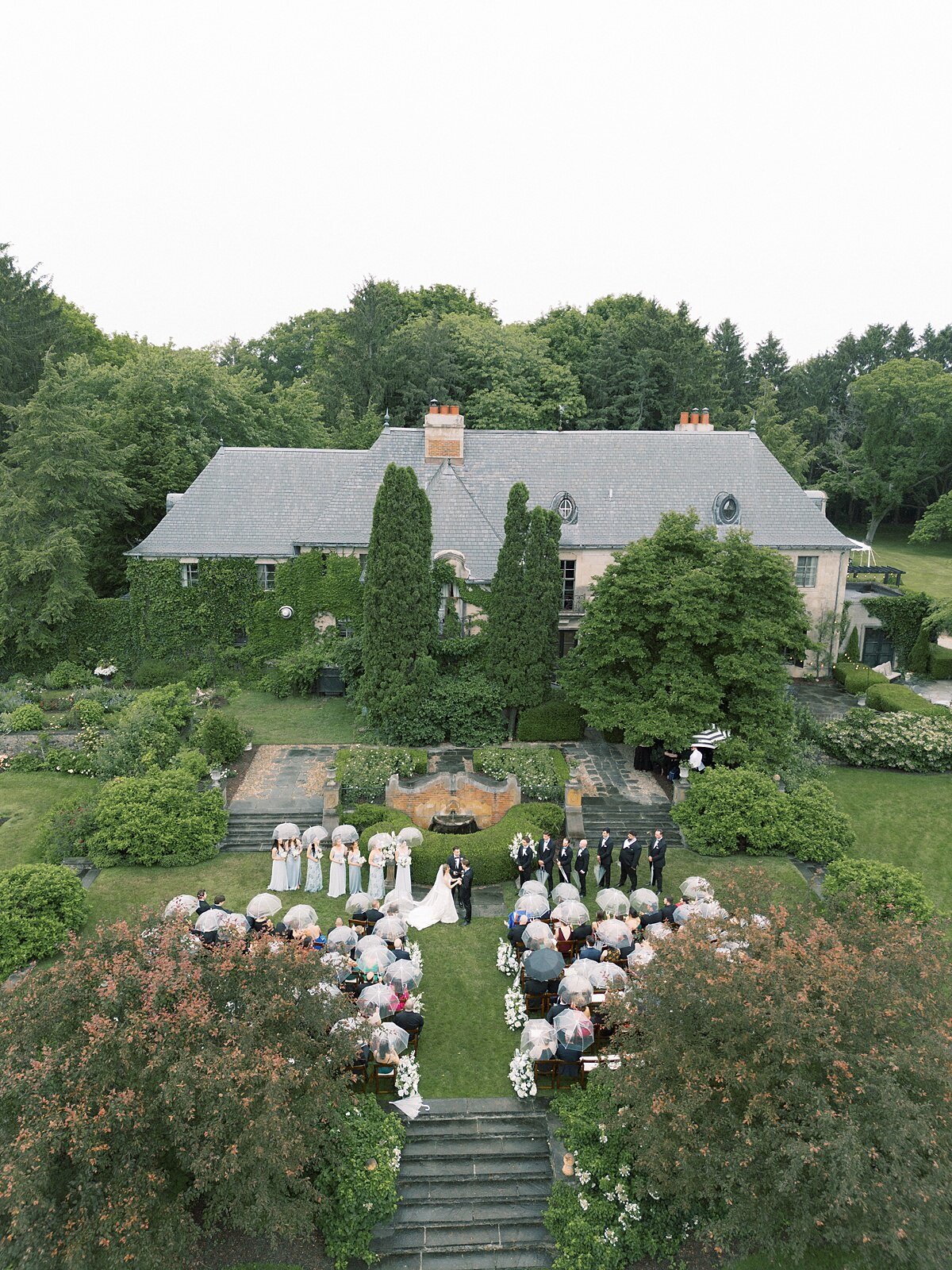 Wedding Ceremony at Greencrest Manor Drone
