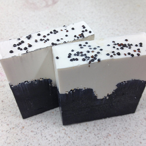 black and white cold process soap