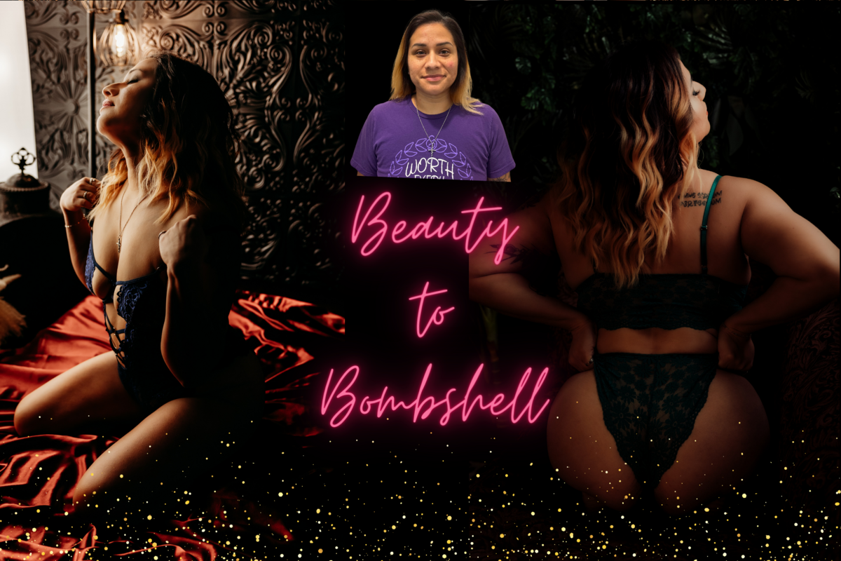 Boudoir photography woman before and after images for hair and makeup in lingerie in Lubbock, Texas photographer in Amarillo TX