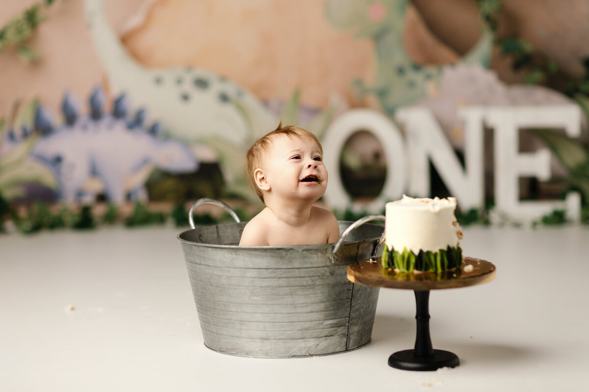 NWA cake smash photographer, milestone portrait session, baby birthday photoshoot Northwest Arkansas, best cake smash photography near me Fayetteville AR