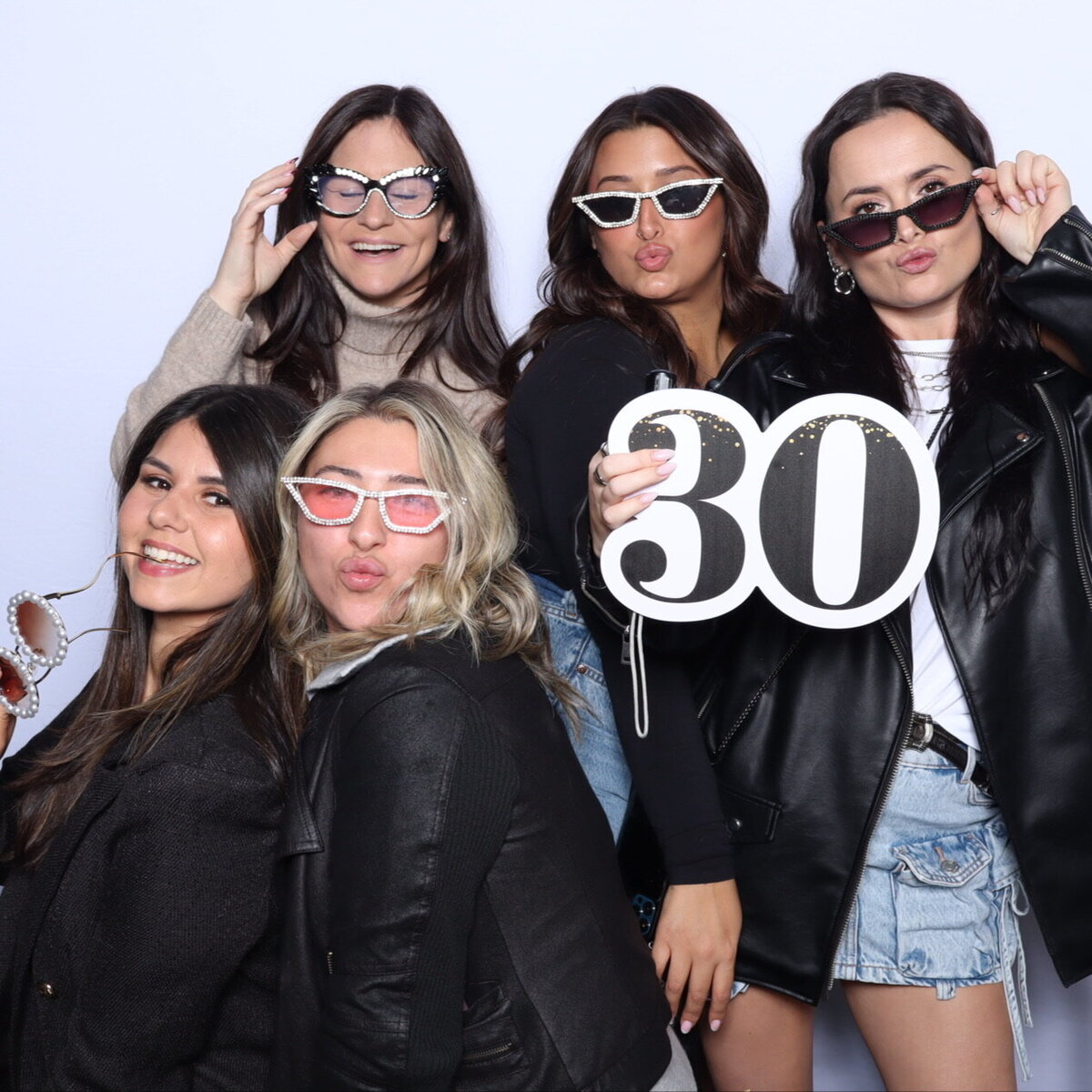 Birthday Group with Sunglasses and 30 Sign