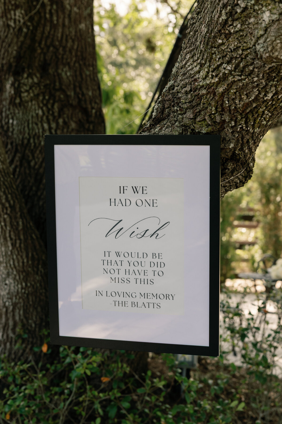 Memorial wall at wedding 
