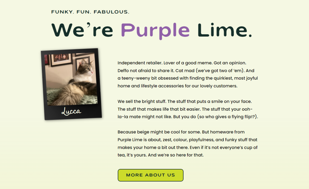 web copy example for home decor brand