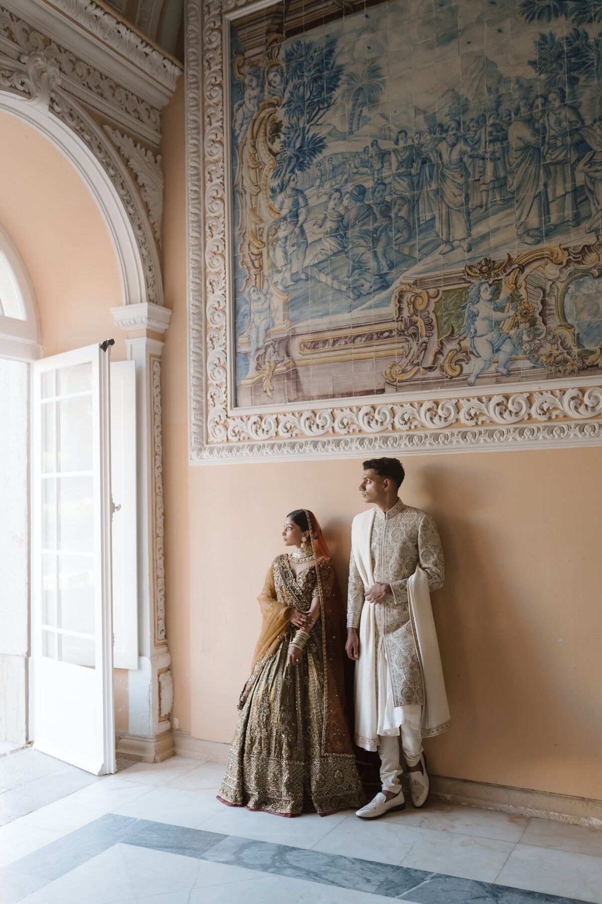 wedding photo in Sintra Portugal at an Indian Wedding