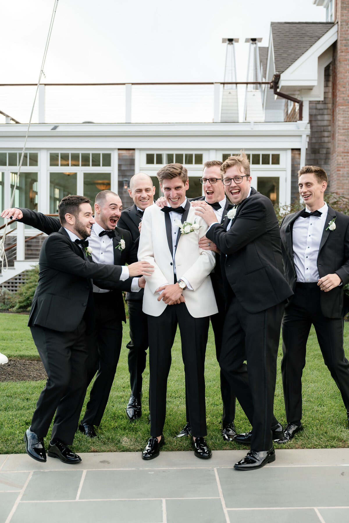 Groom Party Portrait by Lisa Blanche Photography