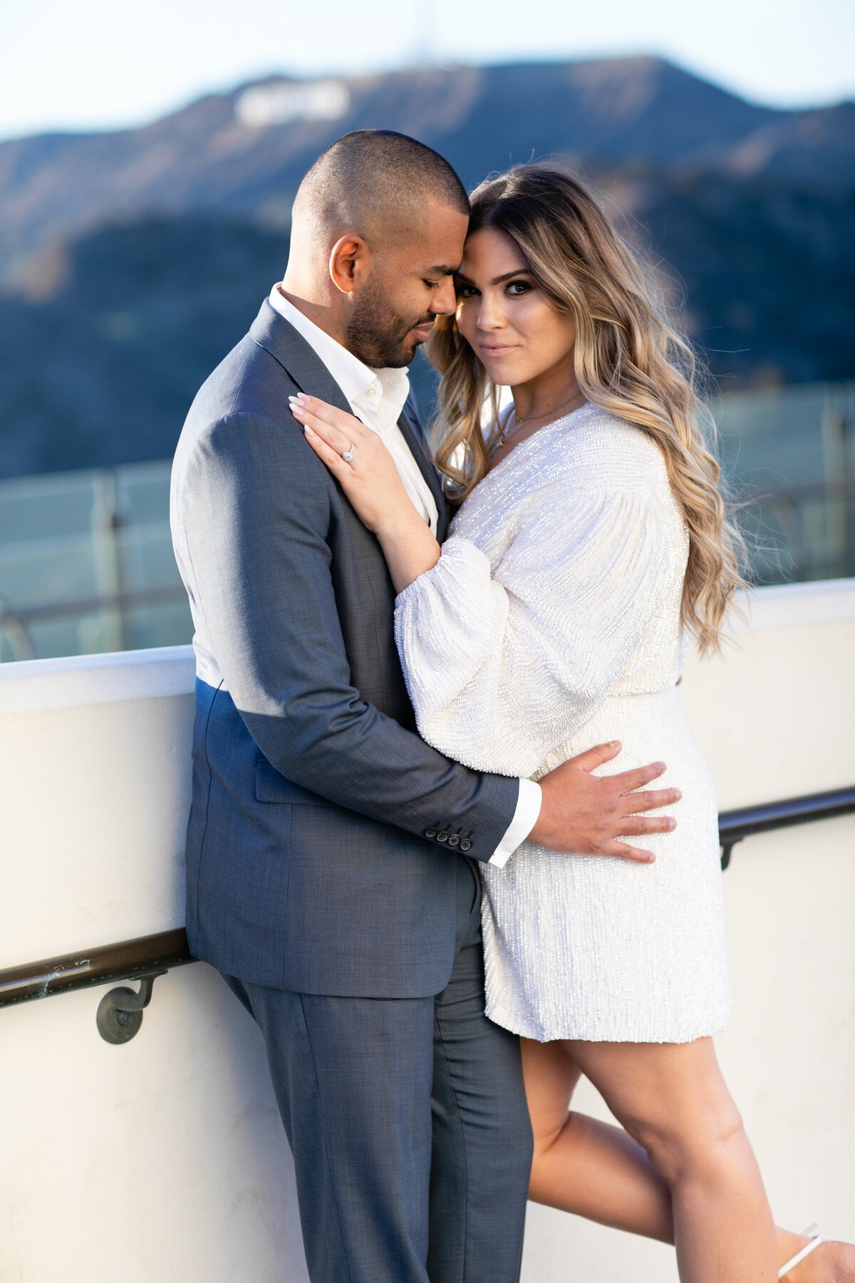Stunning couple overlooking the Hollywood sign