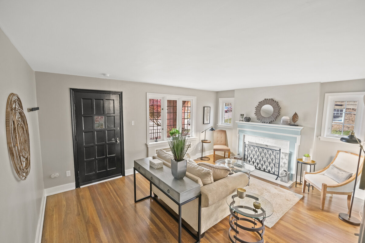 Professionally staged living room 