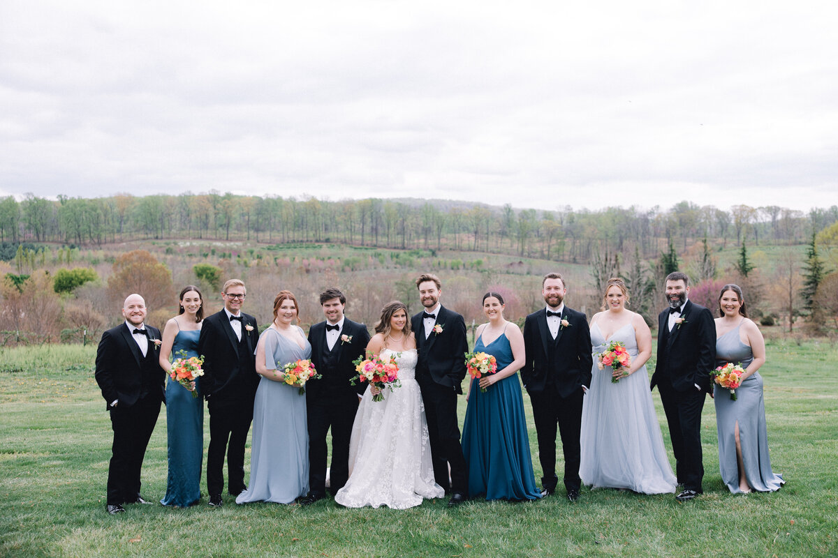 dusty blue spring wedding