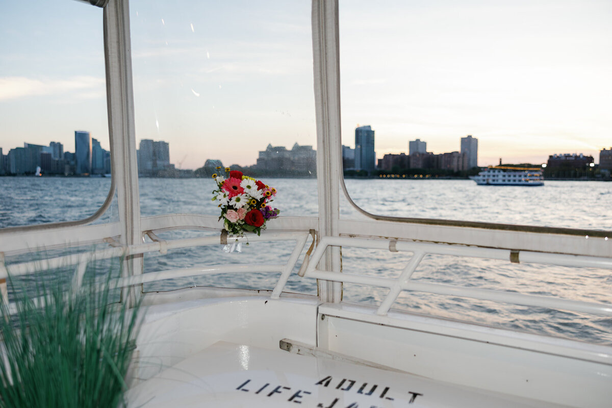 View from a cruise ship in Manhattan during a wedding