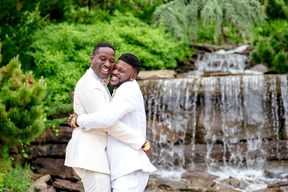 LGBTQ+ Couple Hugging at Long Island Venue