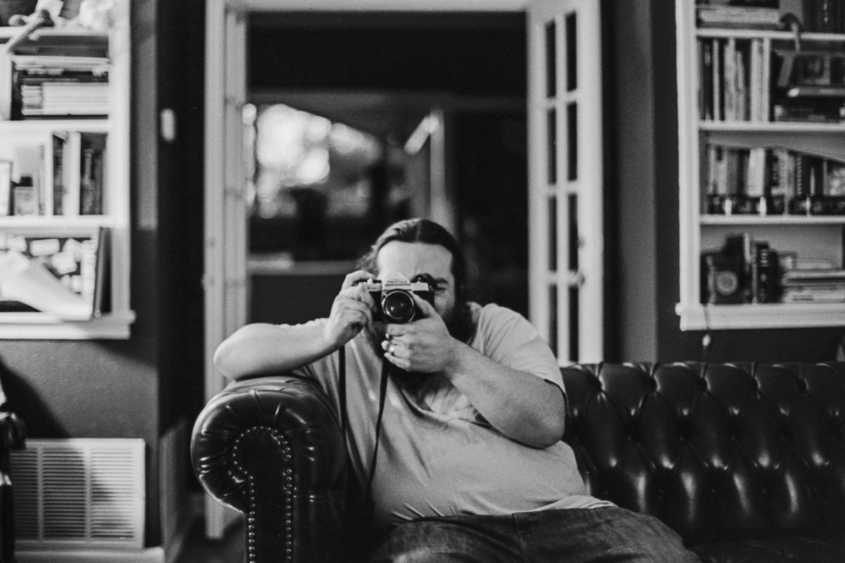 David taking a picture with a pentax k1000