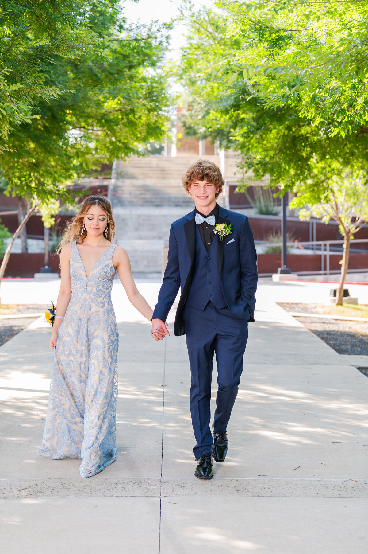 DSHS Prom 2024 Couples Portrait. Photo taken by Dripping Springs Texas based Lydia Teague Photography.