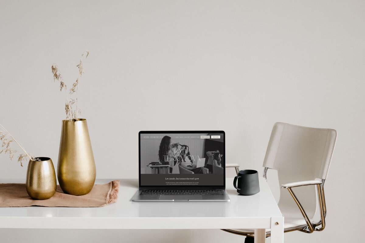 salon owner website design with a timeless and professional beauty branding approach