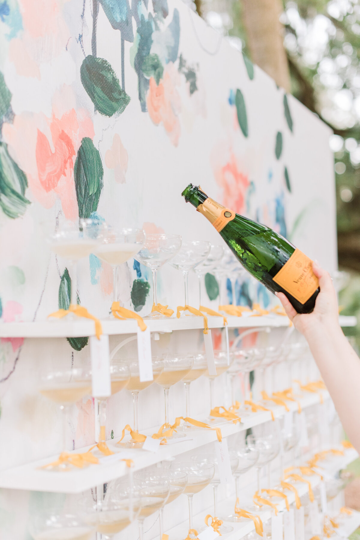 Wedding Champagne Wall Rentals | Haig Point Wedding Daufuskie Island Wedding | Hilton Head Island, South Carolina |  Wedding Decor Rentals  | Event Decor Rental | Trish Beck Events | Meredith Ryncarz Photography | Coastal Floral & Events