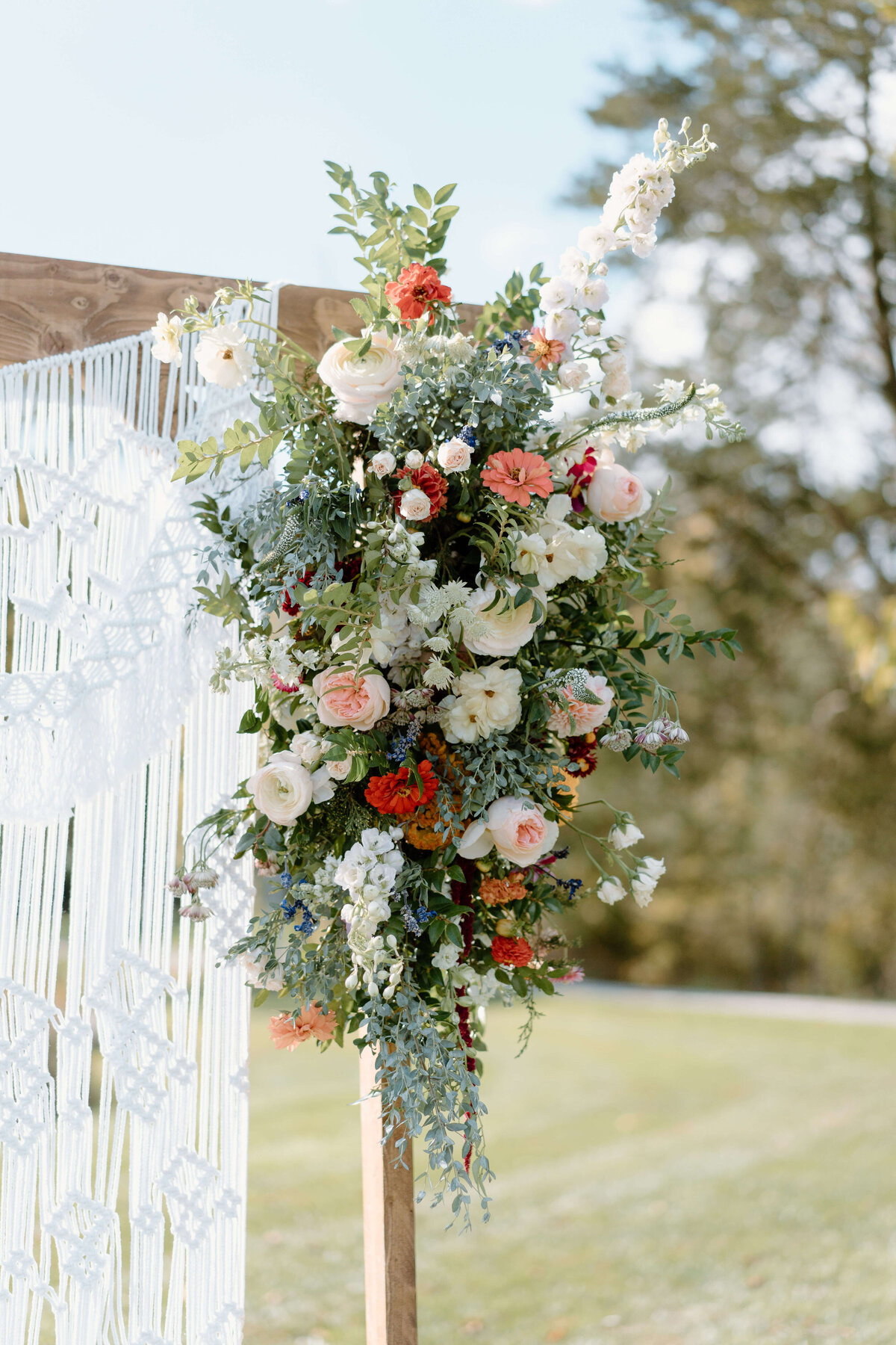 wedding floral display for wedding ceremony centerpiece