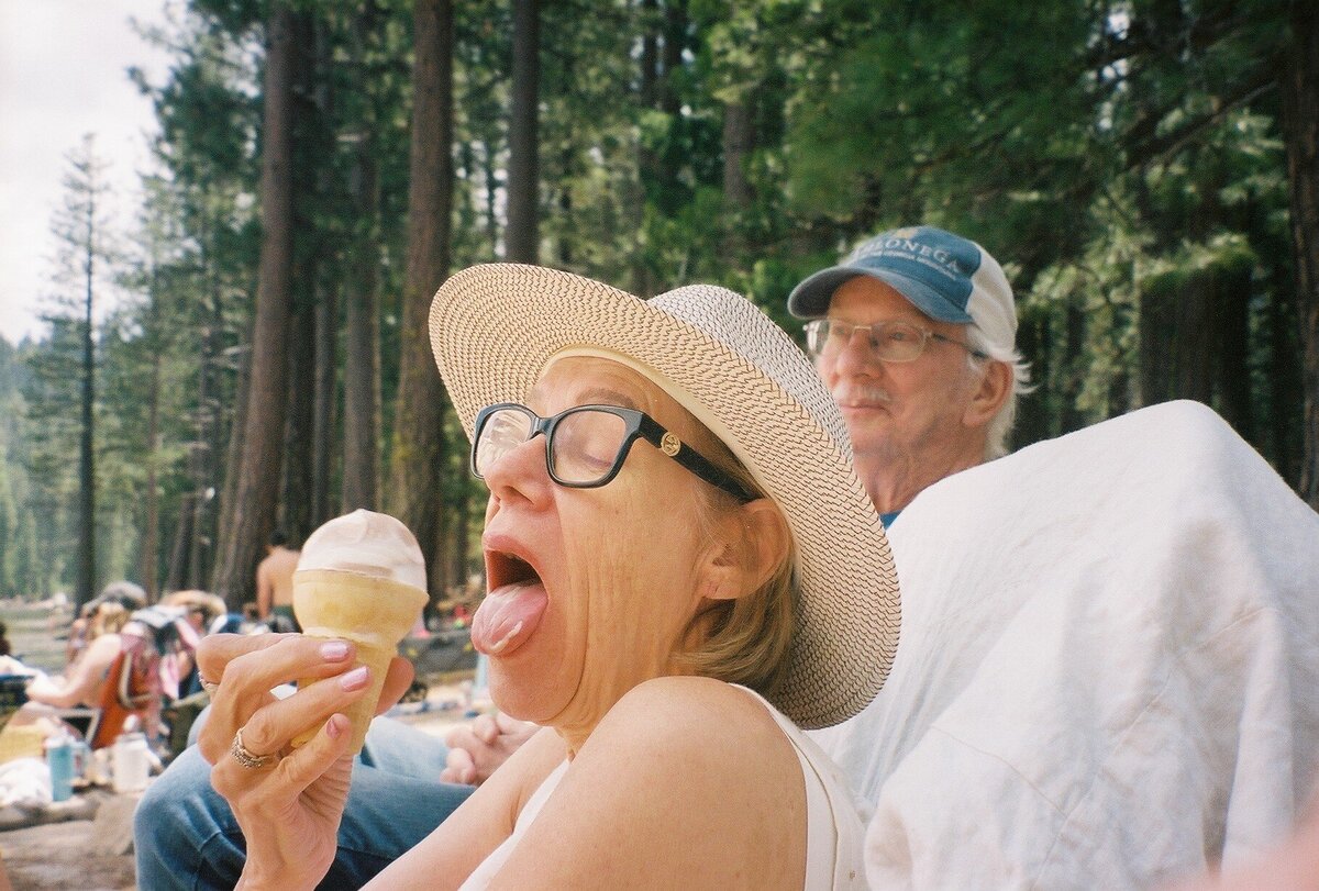 4th of July ice cream captured on analog film by Kate Winters Photography, showcasing a nostalgic and festive moment in an authentic, documentary style.