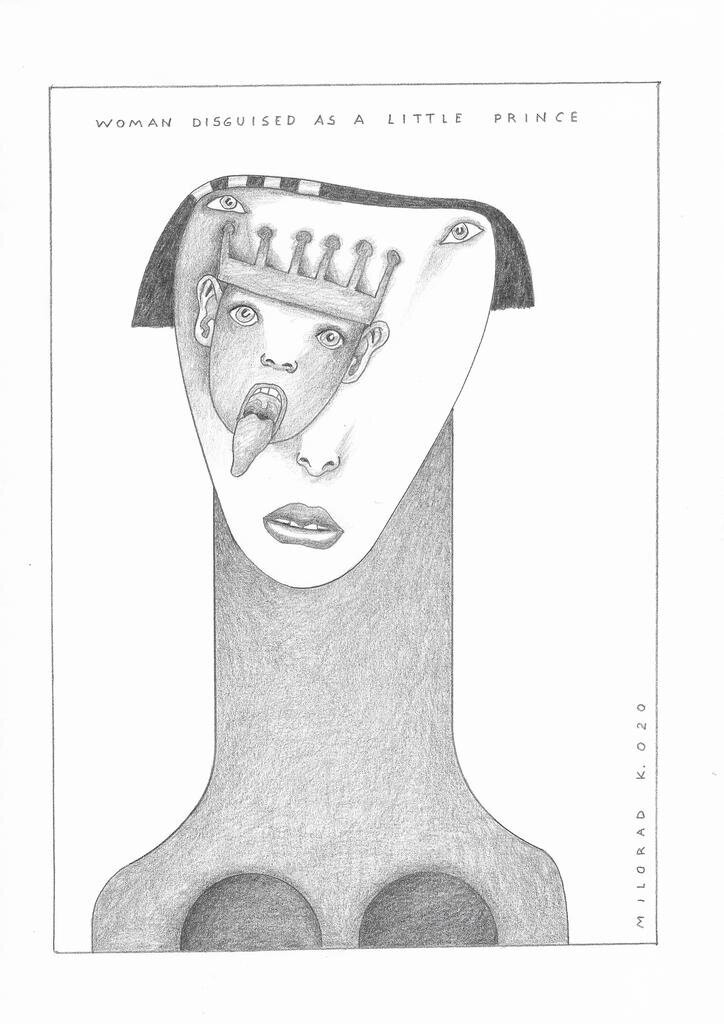 28_Drawing_MiloradKrstic_Woman disguised as a Little Prince, 2020 (1)