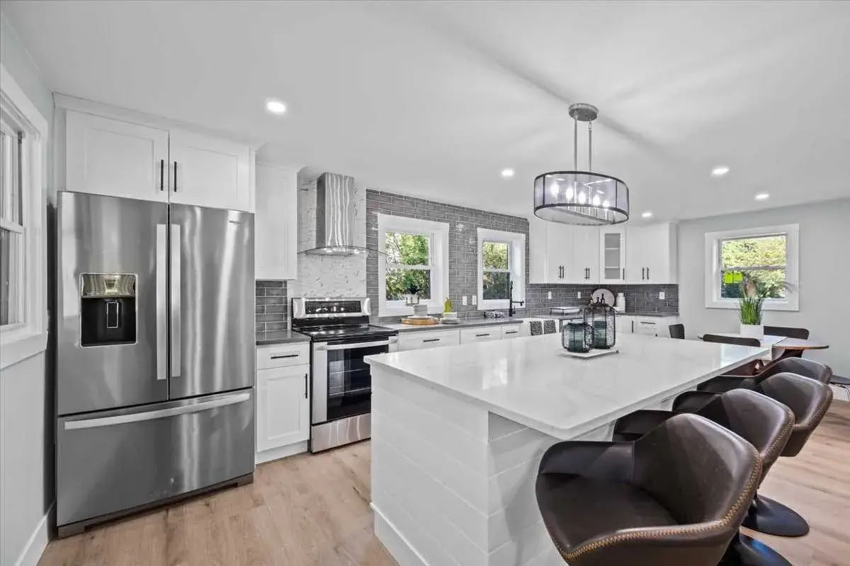 kitchen with white accents