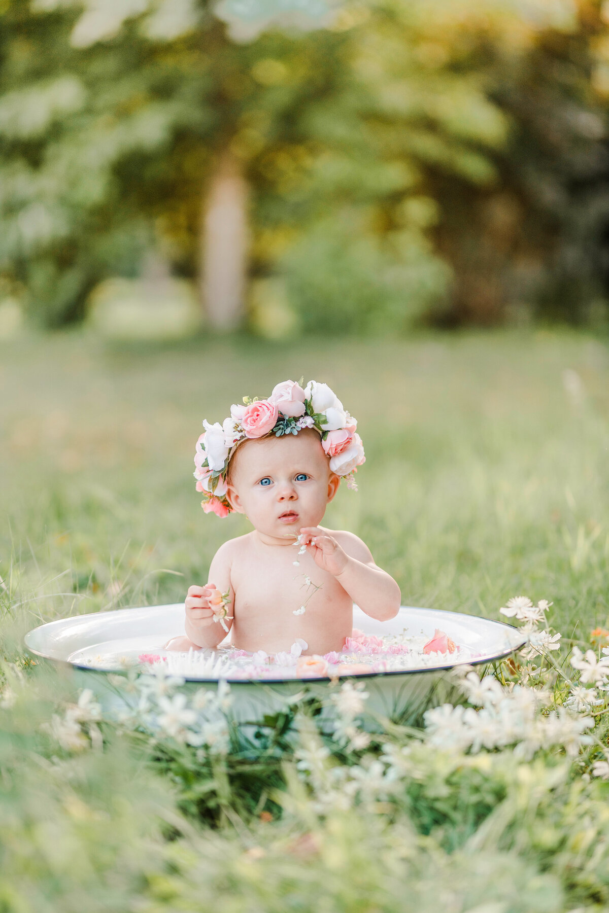 Mjölkbad baby med blommor skillingaryd