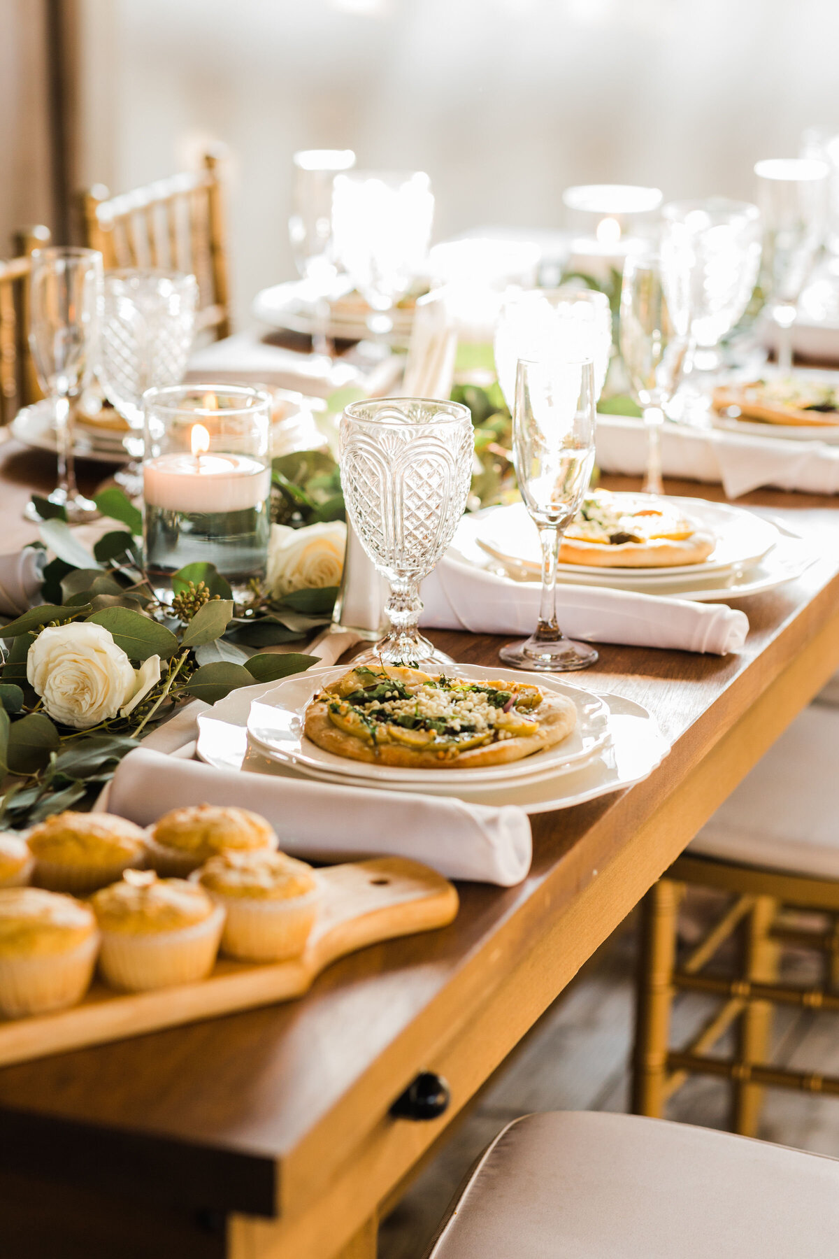 feta pizzette served sit down at Willowbrook wedding venue