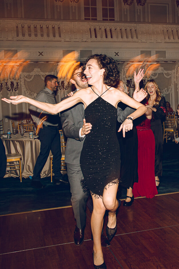 Open dance at a Jewish wedding at the Blackstone Hotel in Chicago