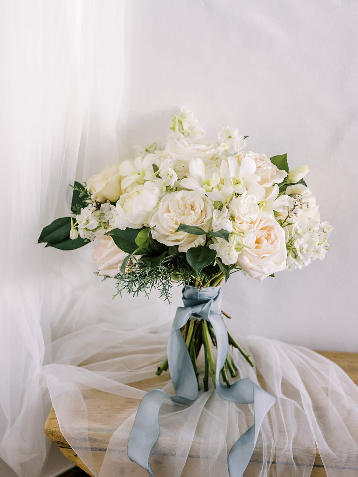 Custom white and blush bridal bouquet