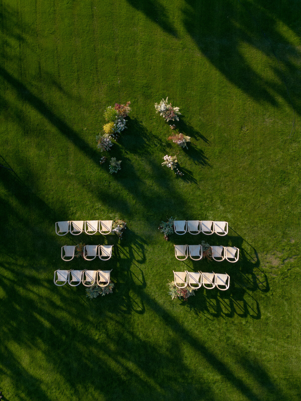 Aerial view of ceremony site