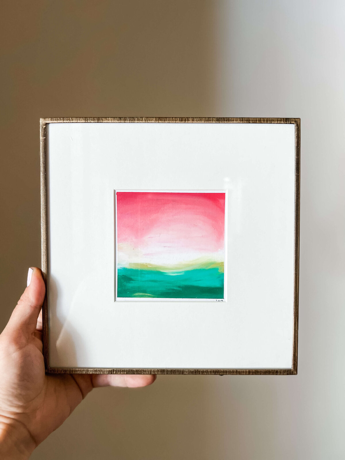 Fresh hope oil pastel mini framed