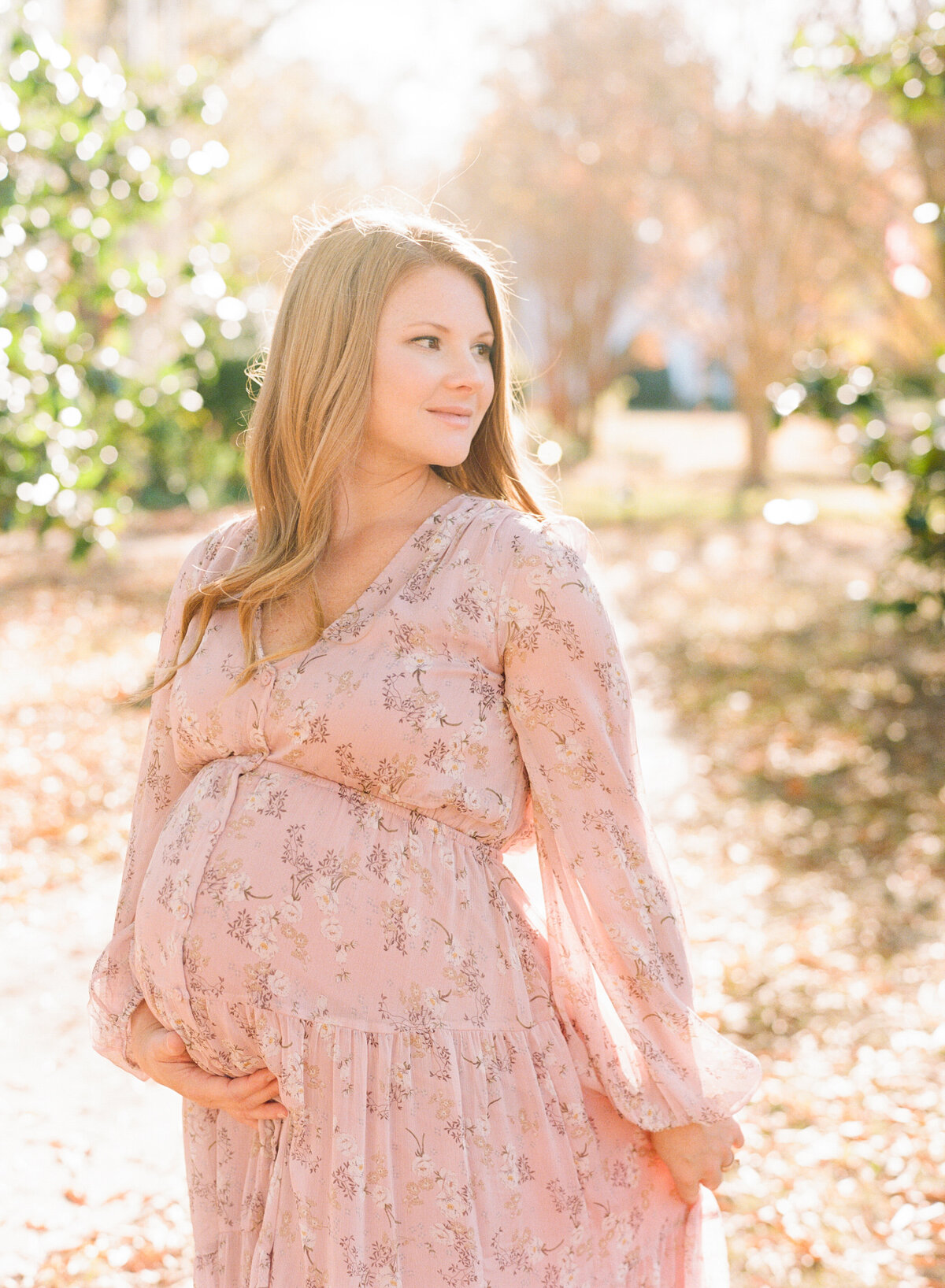 Wake forest maternity session in the fall. Image by Raleigh maternity photographer A.J. Dunlap Photography.