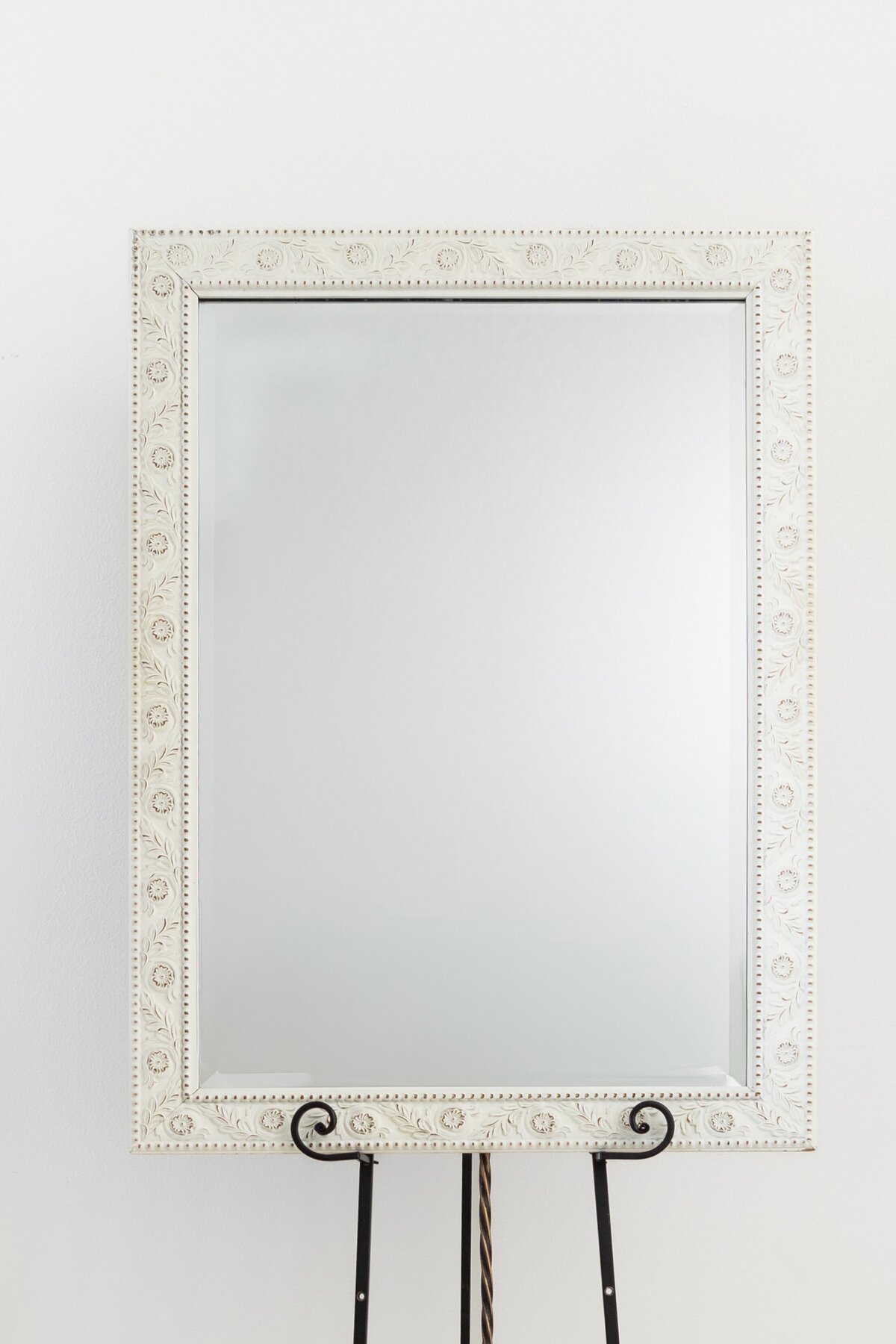 Large white vintage mirror 