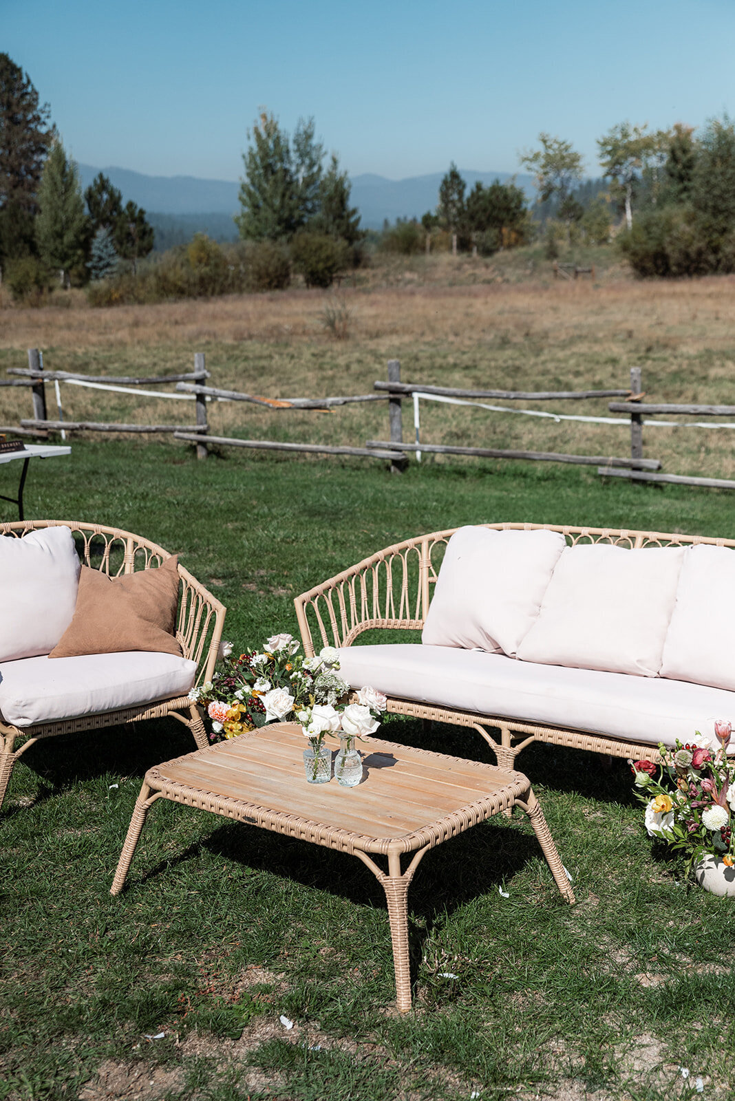 Outdoor seating at Boise Wedding.