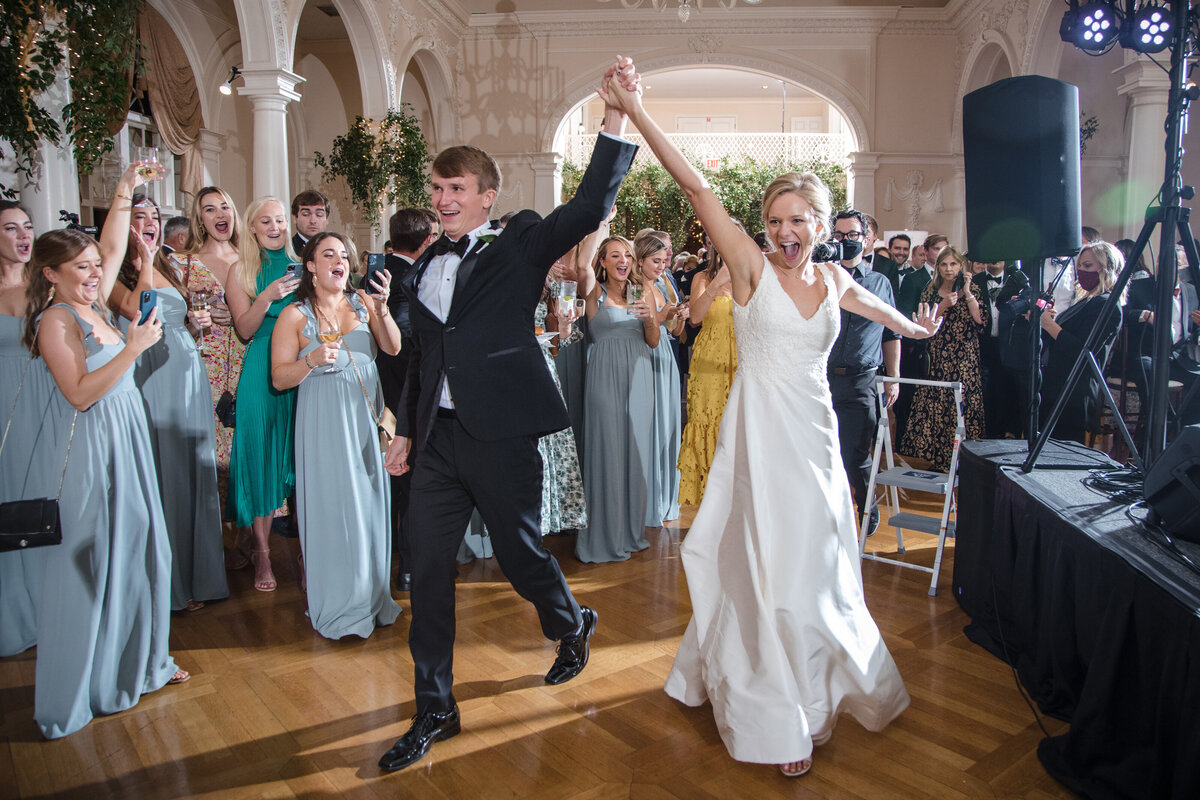 Bride and Groom make their Entrance at Piedmont Driving Club Wedding