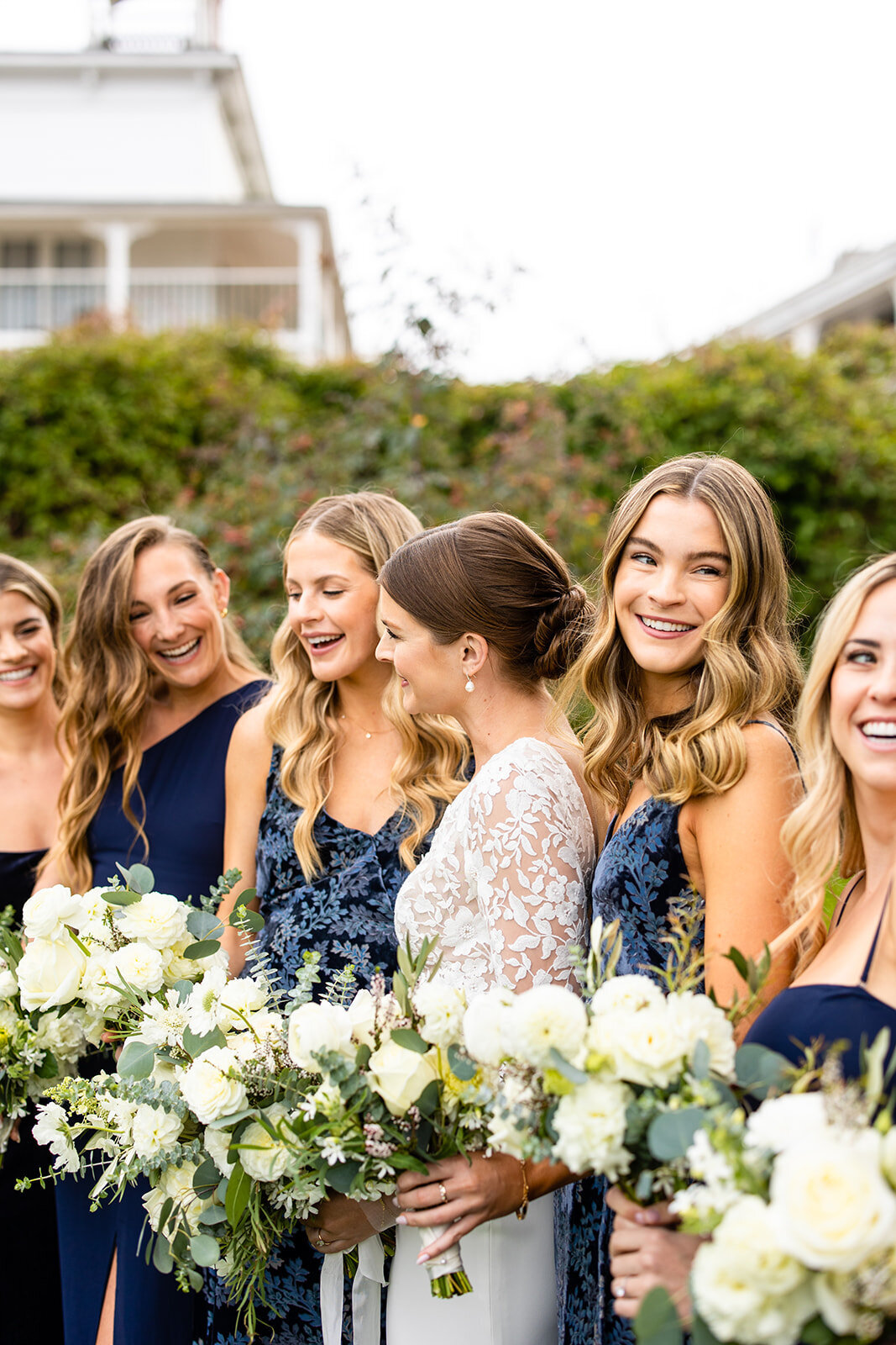 Bridesmaids and Bride at Roche Harbor Resort San Juan Island