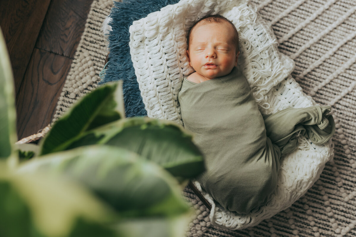 newborn baby boy swaddled in home by harrisburg pa newborn photographer