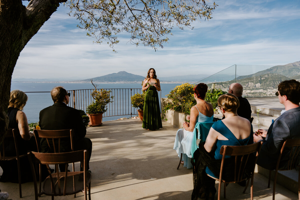 Sorrento villa micro wedding ceremony
