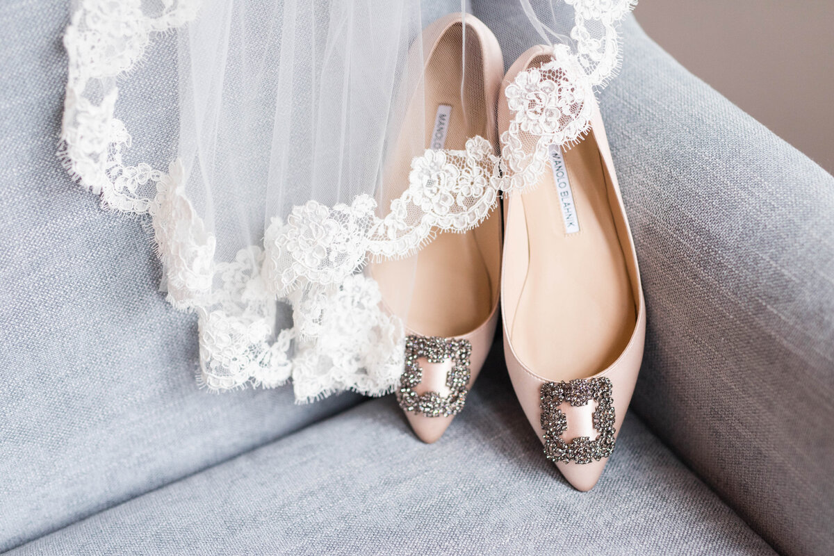 charleston bride shoes and veil details