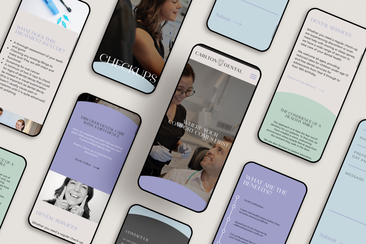Carlton Dental Care Website mobile design