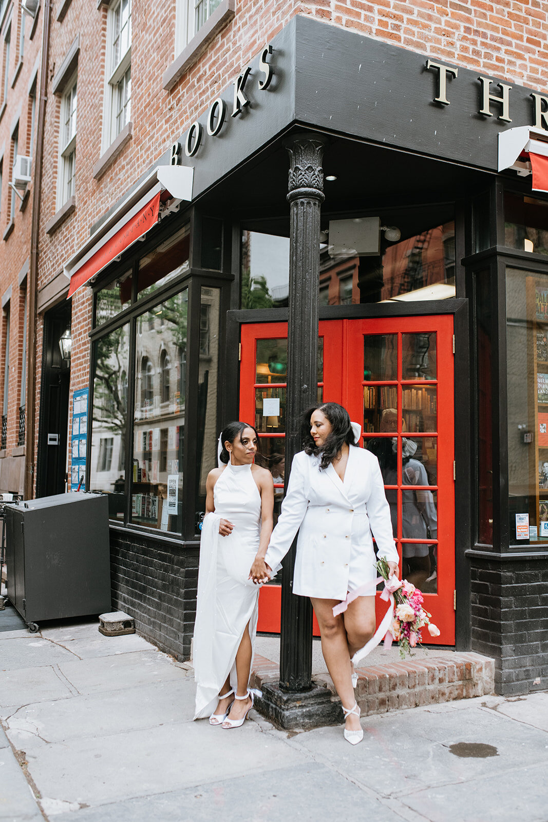 Brides-infront-of-book-store