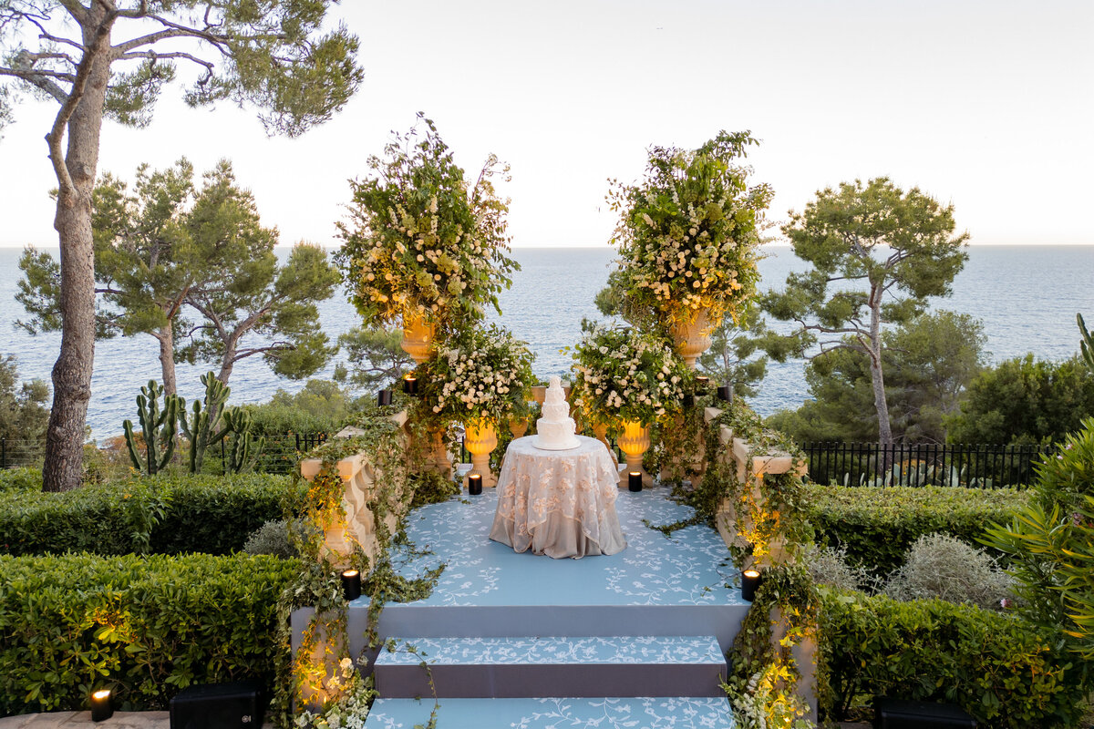 Elegant Wedding Cake at Grand Hotel du Cap Ferrat, A Four Seasons Hotel