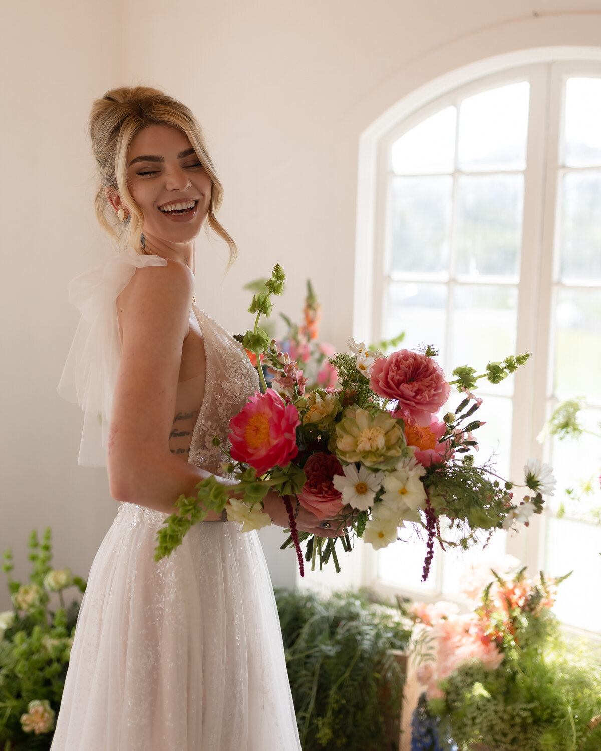 Elopement weddings photos bride getting ready in San Luis Obispo at Higuera Ranch
