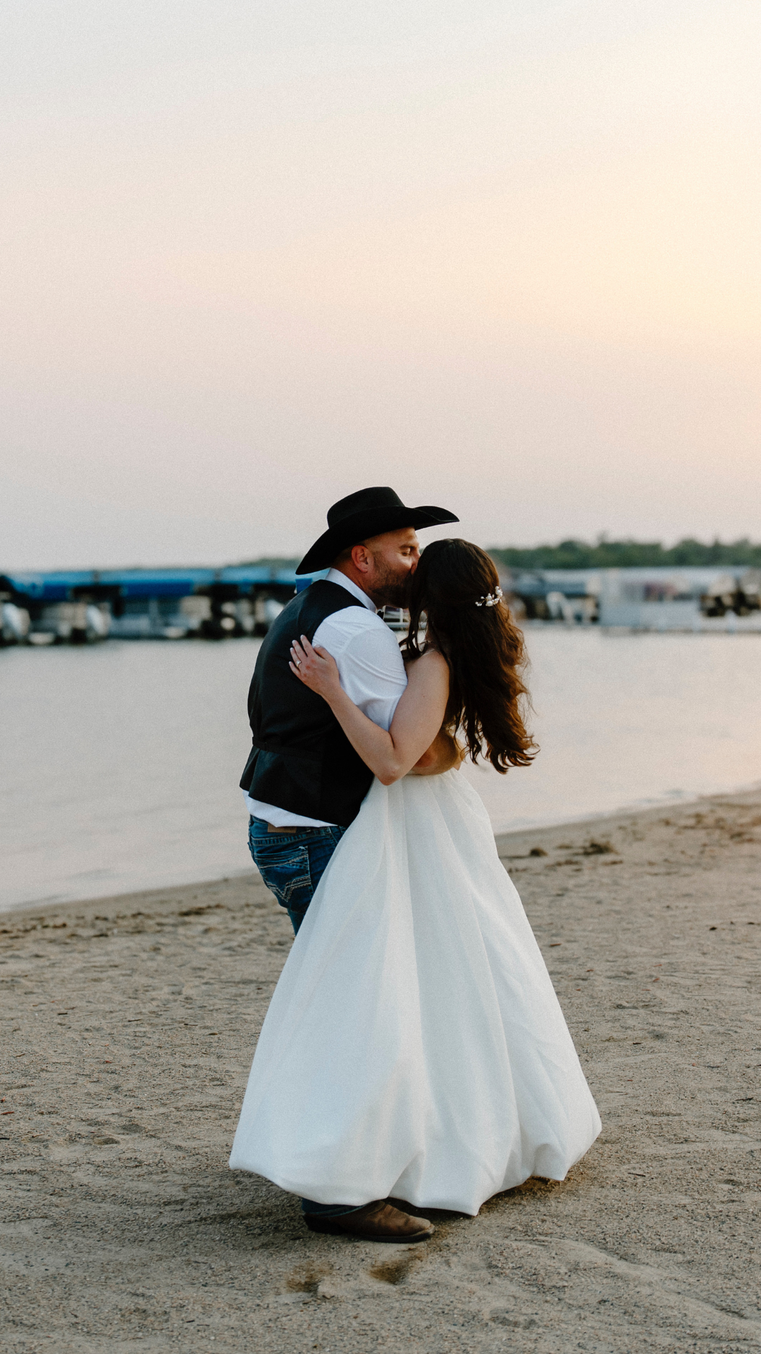 sunset wedding portraits