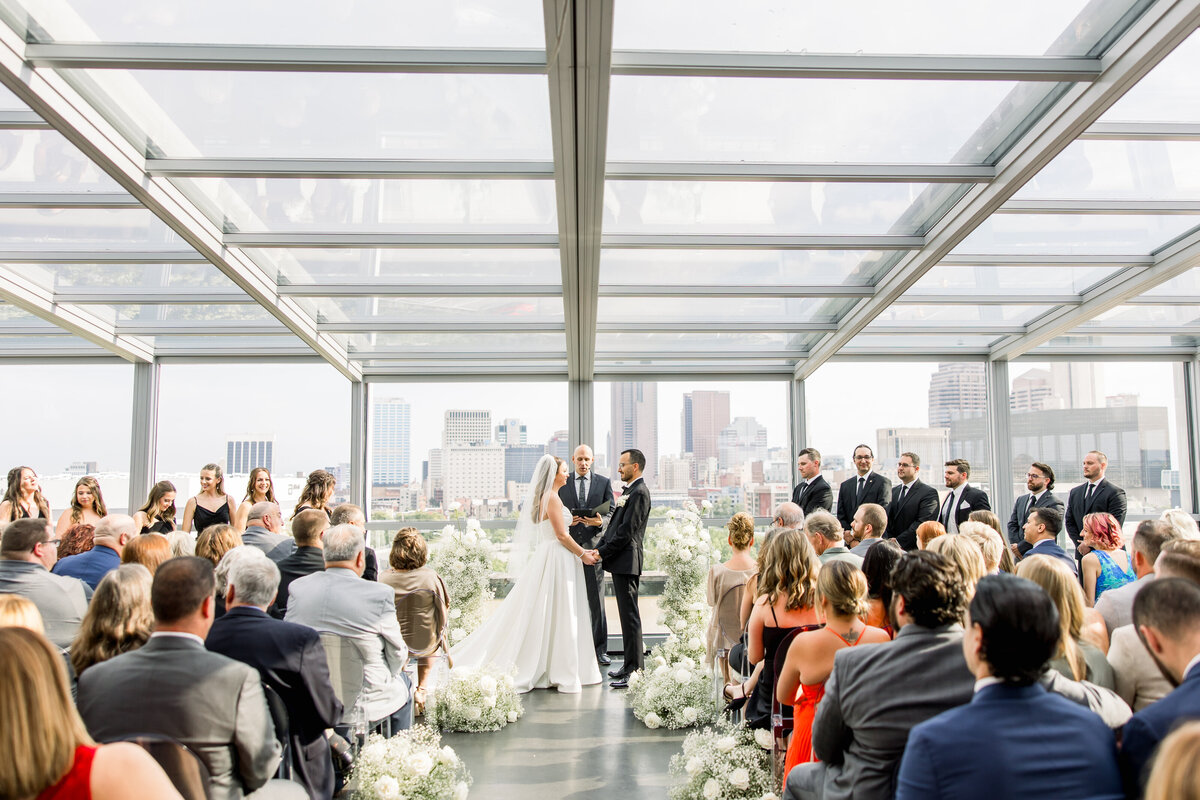 Luxury rooftop wedding at Revery North 4th Corridor in Columbus Ohio