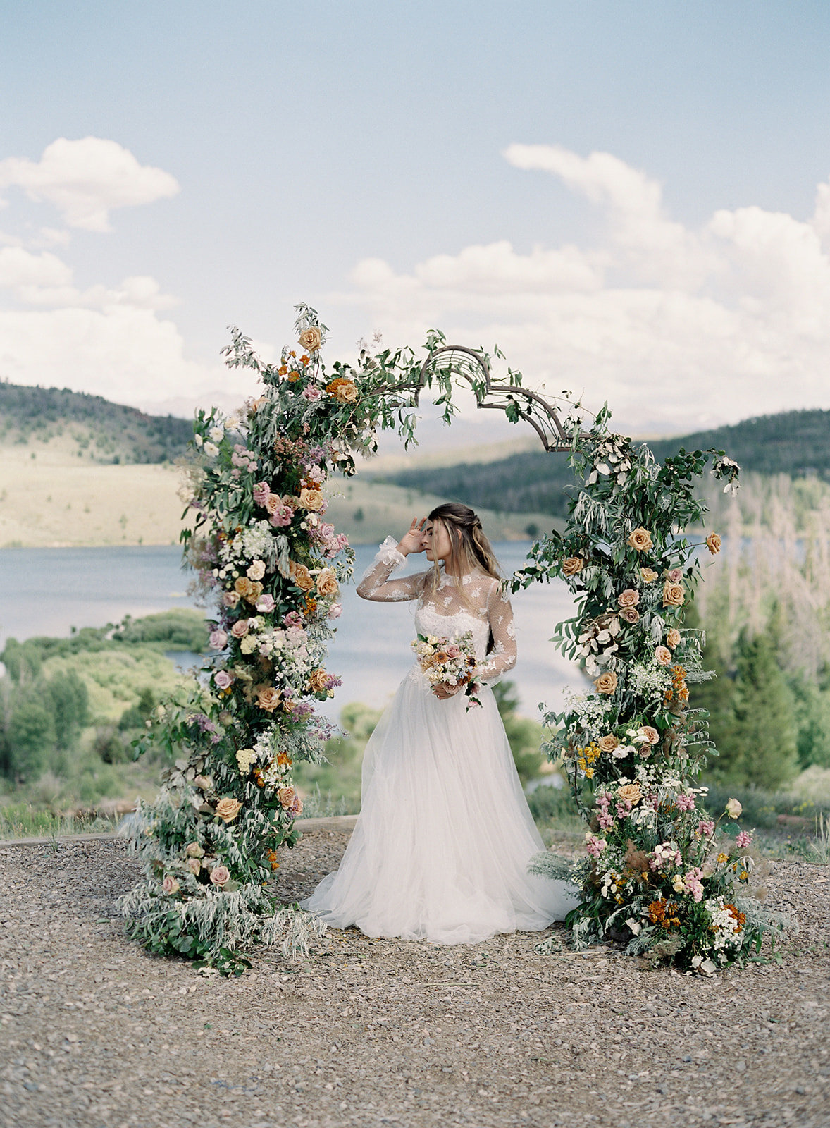 Lush Arbor in the Rocky Mountains for Colorado Ranch Wedding at C Lazy U