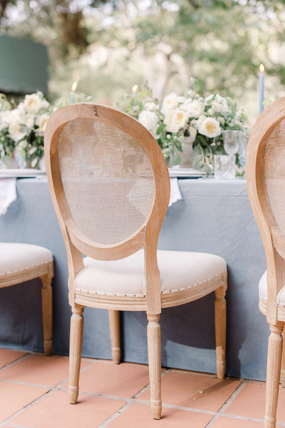 Blue and White Wedding Table at Rancho Las Lomas