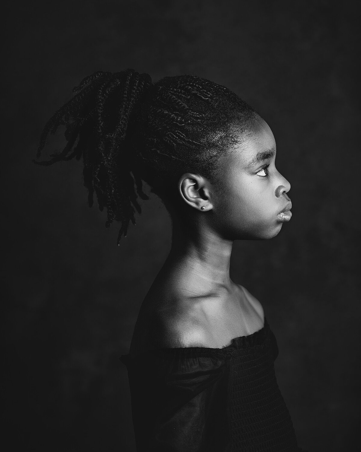 Black and White photo of girl
