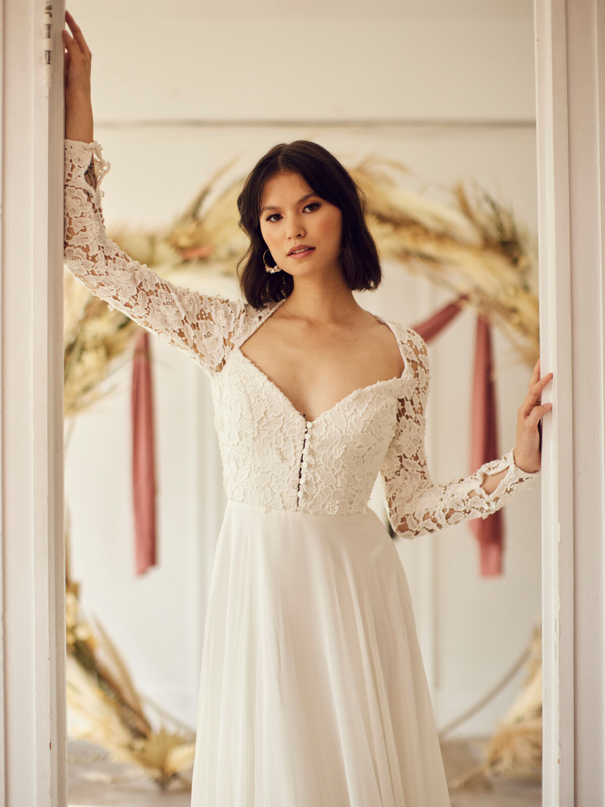 Elegant and vintage inspired bridal gown, from Lovenote Bride, a modern bridal boutique based in Calgary + Vancouver. Featured on the Brontë Bride Vendor Guide.