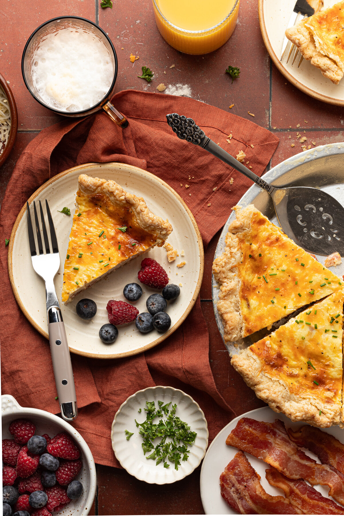 a slice of quiche