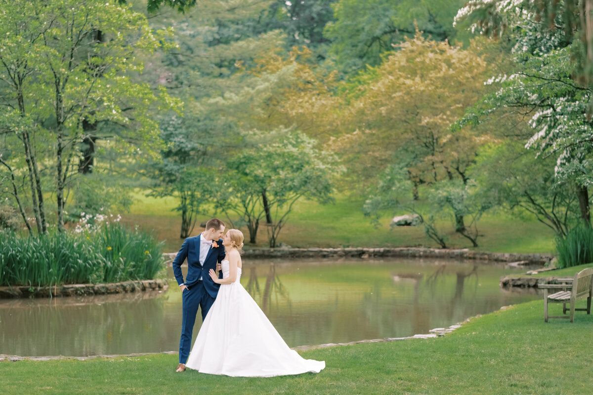 Newlywed portrait at Appleford Estate in Villanova, Pennsylvania