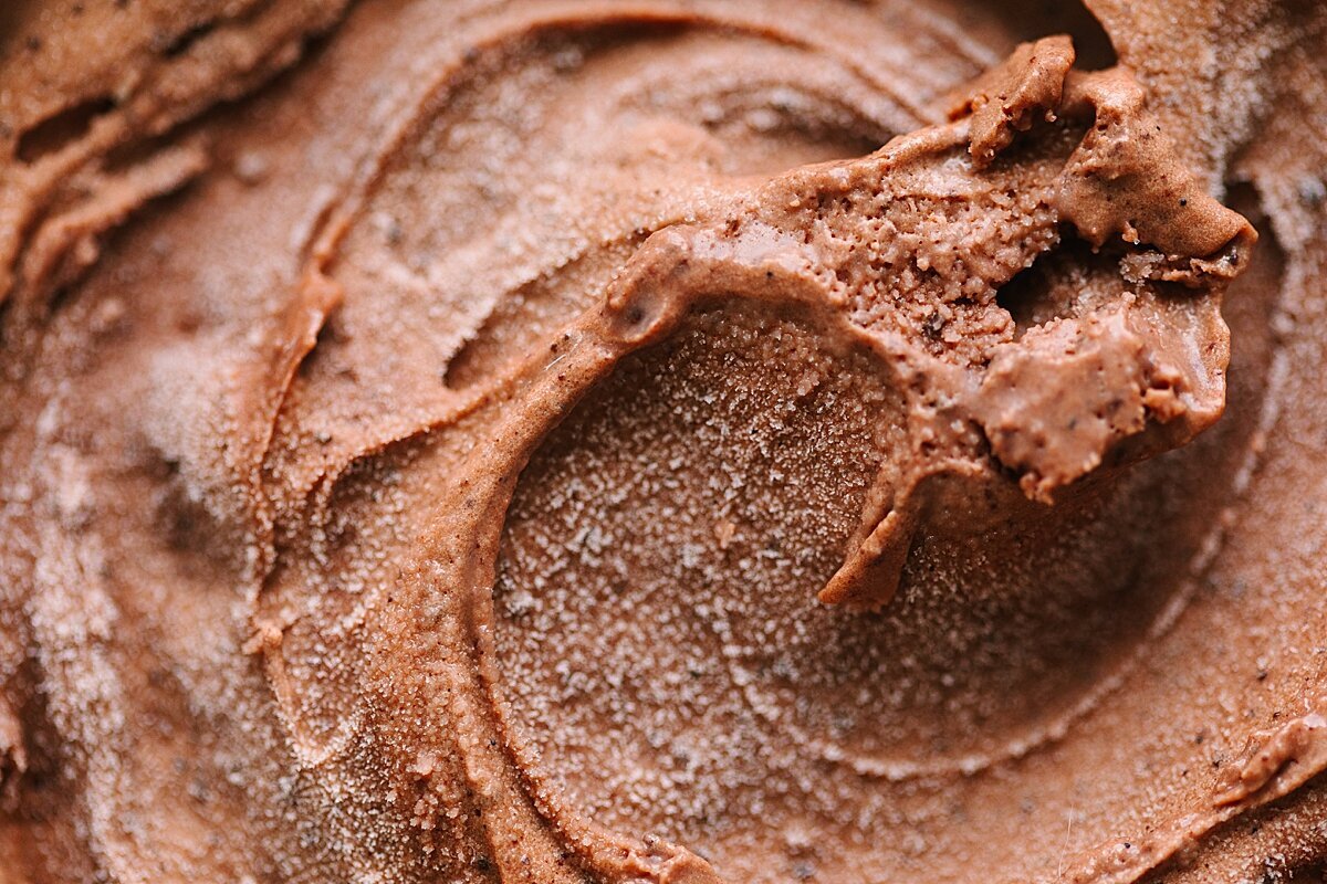 Chocolate ice cream product photography in San Diego, California.
