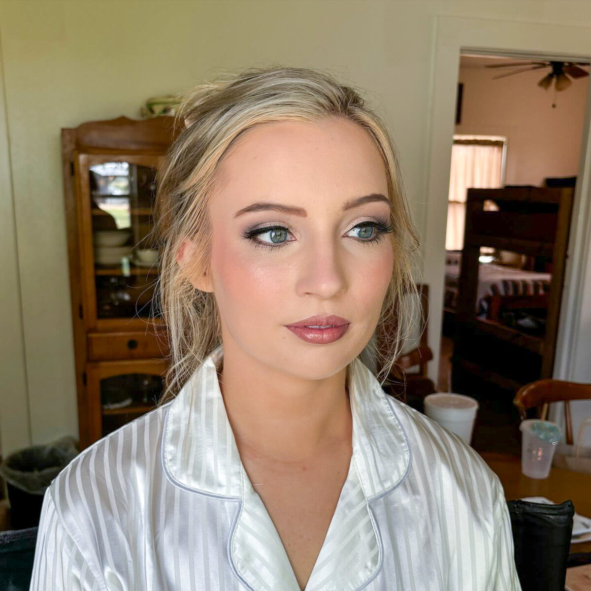wedding makeup on bride